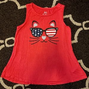 Girl’s 14/16 Justice 4th of July Cat Tank Top